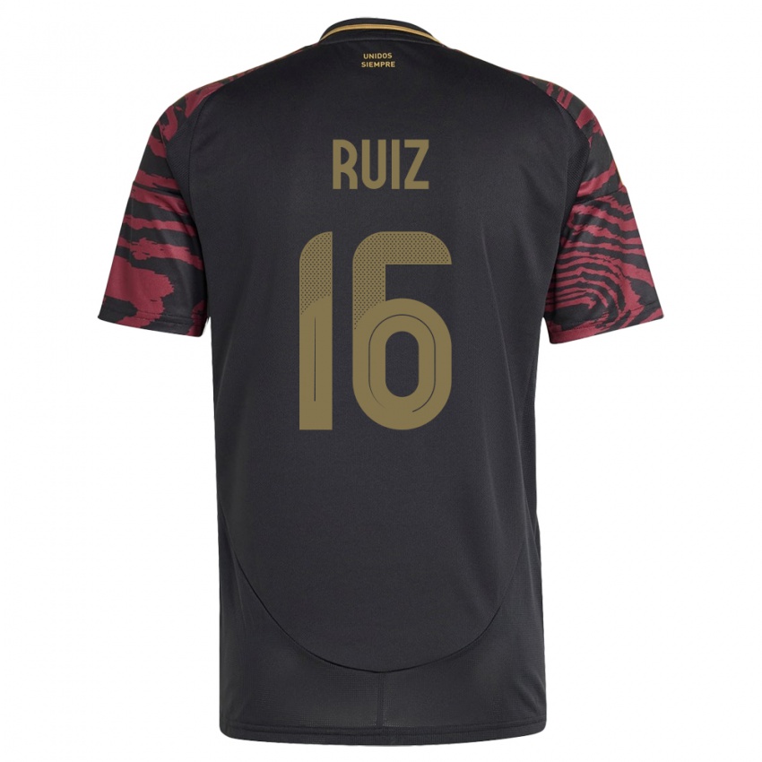 Herren Peru Birka Ruiz #16 Schwarz Auswärtstrikot Trikot 24-26 T-Shirt Belgien