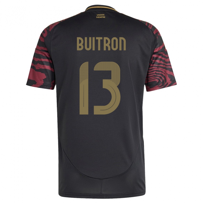 Herren Peru Alison Buitrón #13 Schwarz Auswärtstrikot Trikot 24-26 T-Shirt Belgien