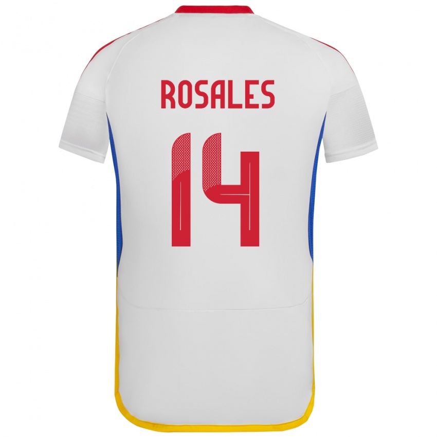 Heren Venezuela Roberto Rosales #14 Wit Uitshirt Uittenue 24-26 T-Shirt België