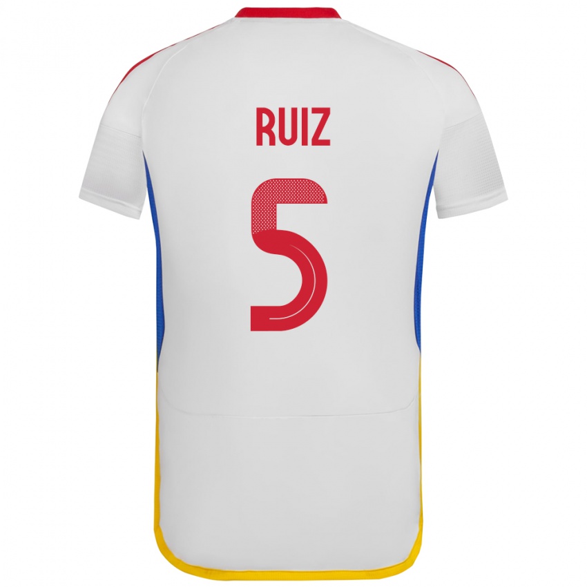 Heren Venezuela Emerson Ruíz #5 Wit Uitshirt Uittenue 24-26 T-Shirt België