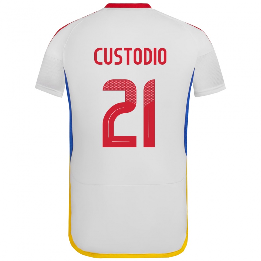 Herren Venezuela Alex Custodio #21 Weiß Auswärtstrikot Trikot 24-26 T-Shirt Belgien