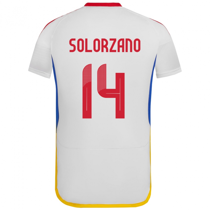 Herren Venezuela Fabiola Solórzano #14 Weiß Auswärtstrikot Trikot 24-26 T-Shirt Belgien