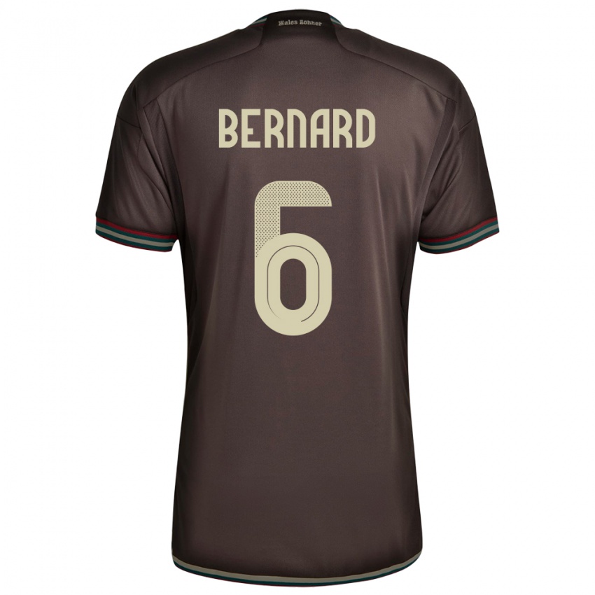 Herren Jamaika Di'shon Bernard #6 Nachtbraun Auswärtstrikot Trikot 24-26 T-Shirt Belgien