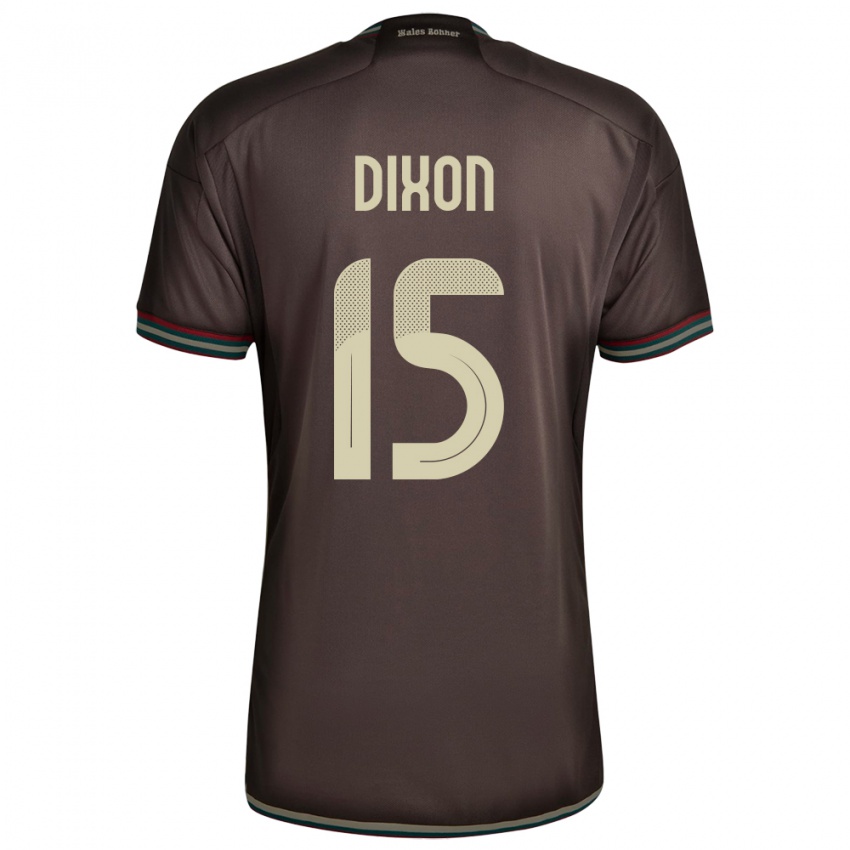 Homme Maillot Jamaïque Ahir Dixon #15 Brun Nuit Tenues Extérieur 24-26 T-Shirt Belgique