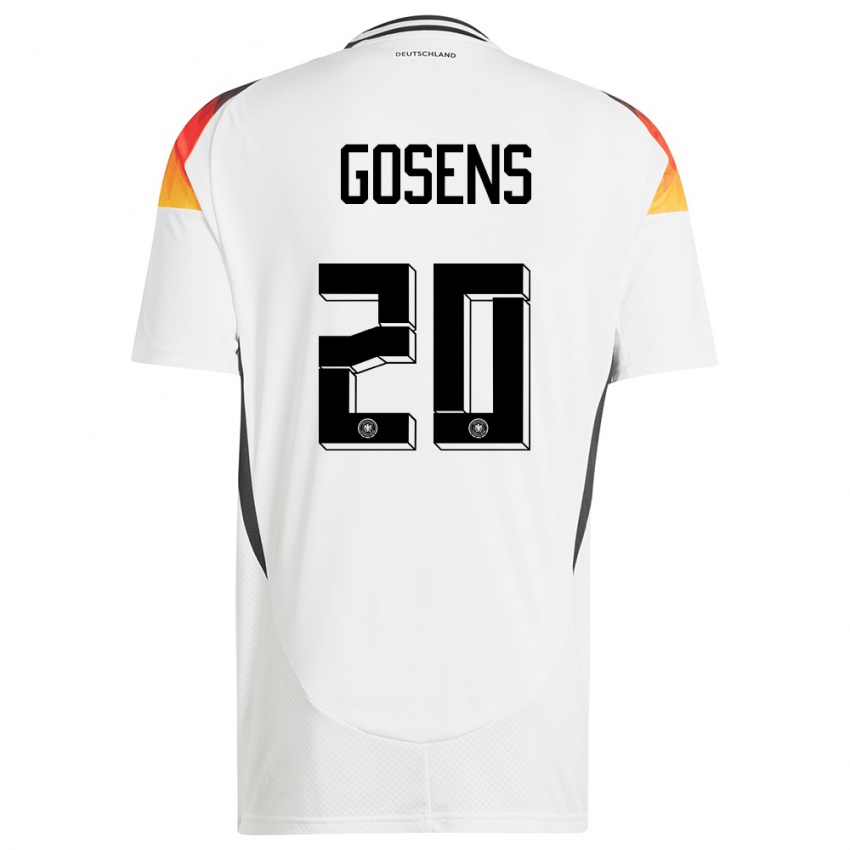 Dames Duitsland Robin Gosens #20 Wit Thuisshirt Thuistenue 24-26 T-Shirt België