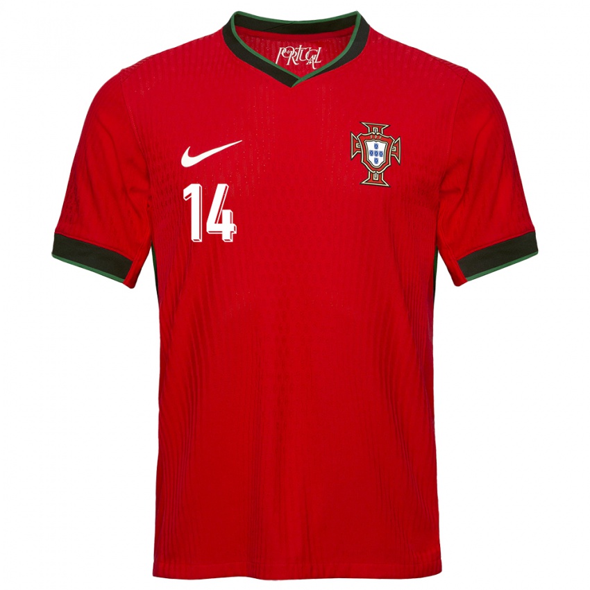 Femme Maillot Portugal William Carvalho #14 Rouge Tenues Domicile 24-26 T-Shirt Belgique