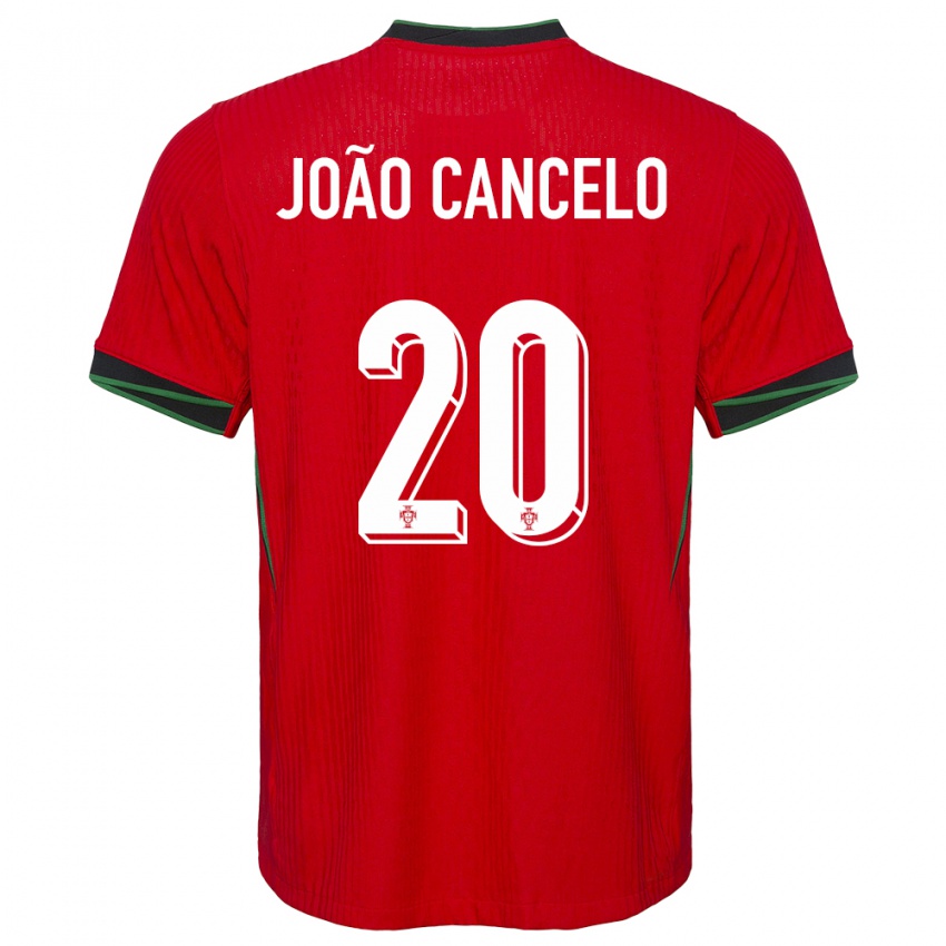 Femme Maillot Portugal Joao Cancelo #20 Rouge Tenues Domicile 24-26 T-Shirt Belgique