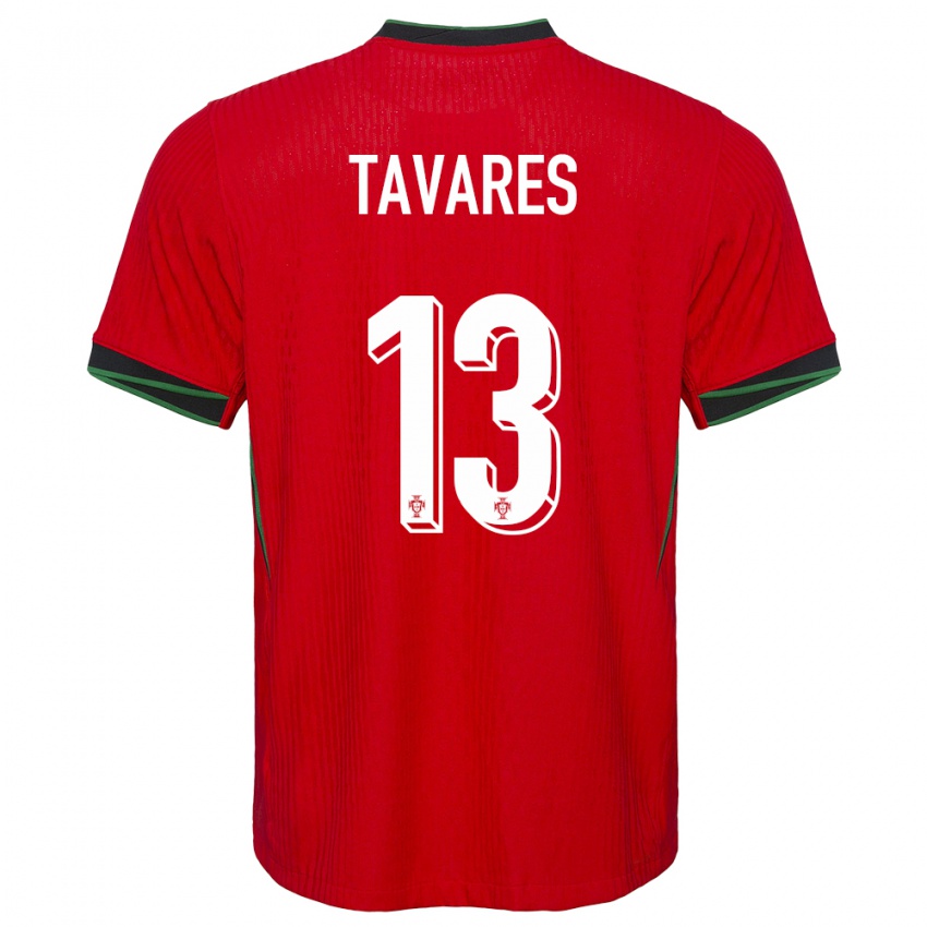 Femme Maillot Portugal Nuno Tavares #13 Rouge Tenues Domicile 24-26 T-Shirt Belgique