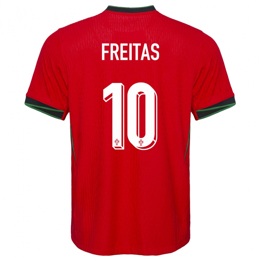 Femme Maillot Portugal Tiago Freitas #10 Rouge Tenues Domicile 24-26 T-Shirt Belgique
