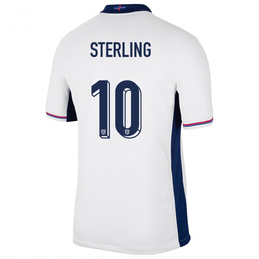 Dames Engeland Raheem Sterling #10 Wit Thuisshirt Thuistenue 24-26 T-Shirt België