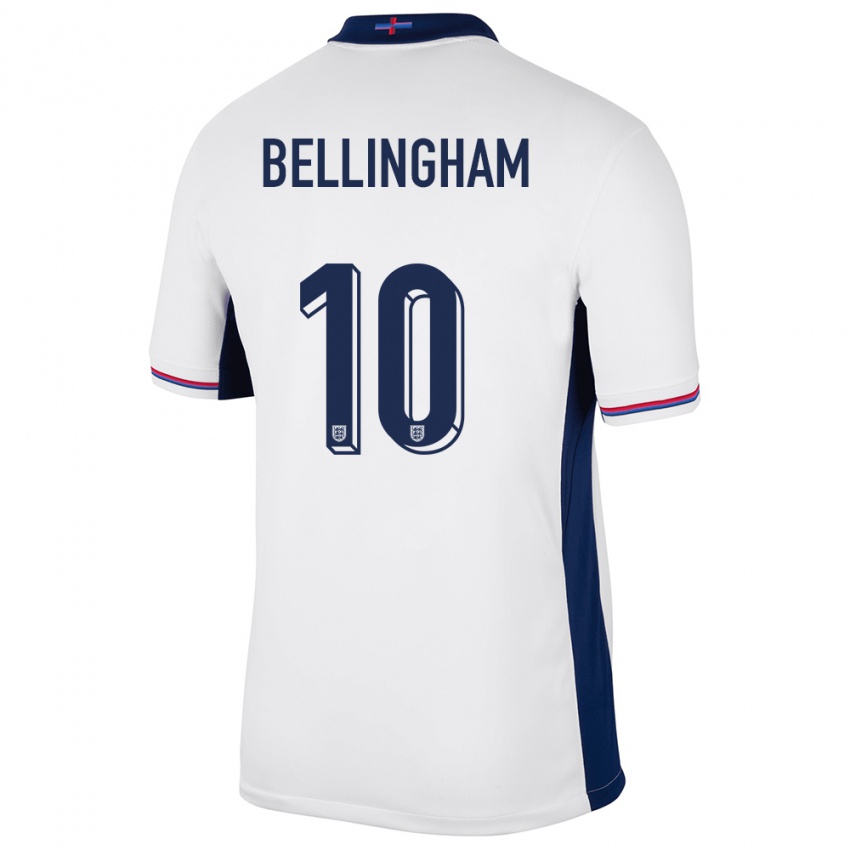 Femme Maillot Angleterre Jude Bellingham #10 Blanc Tenues Domicile 24-26 T-Shirt Belgique