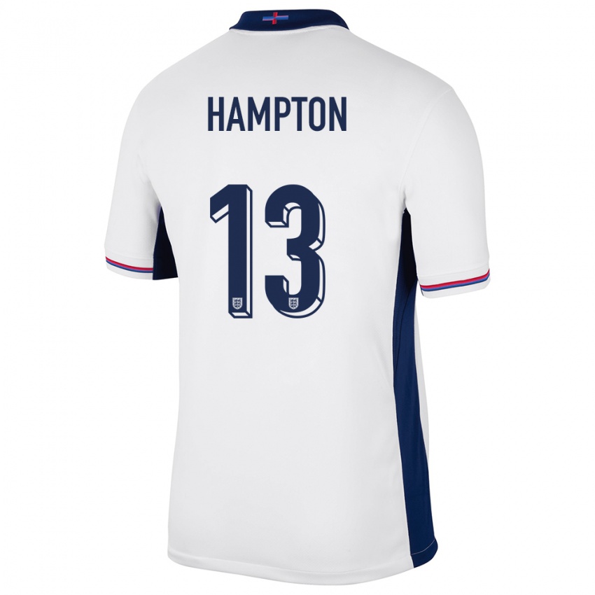 Dames Engeland Hannah Hampton #13 Wit Thuisshirt Thuistenue 24-26 T-Shirt België