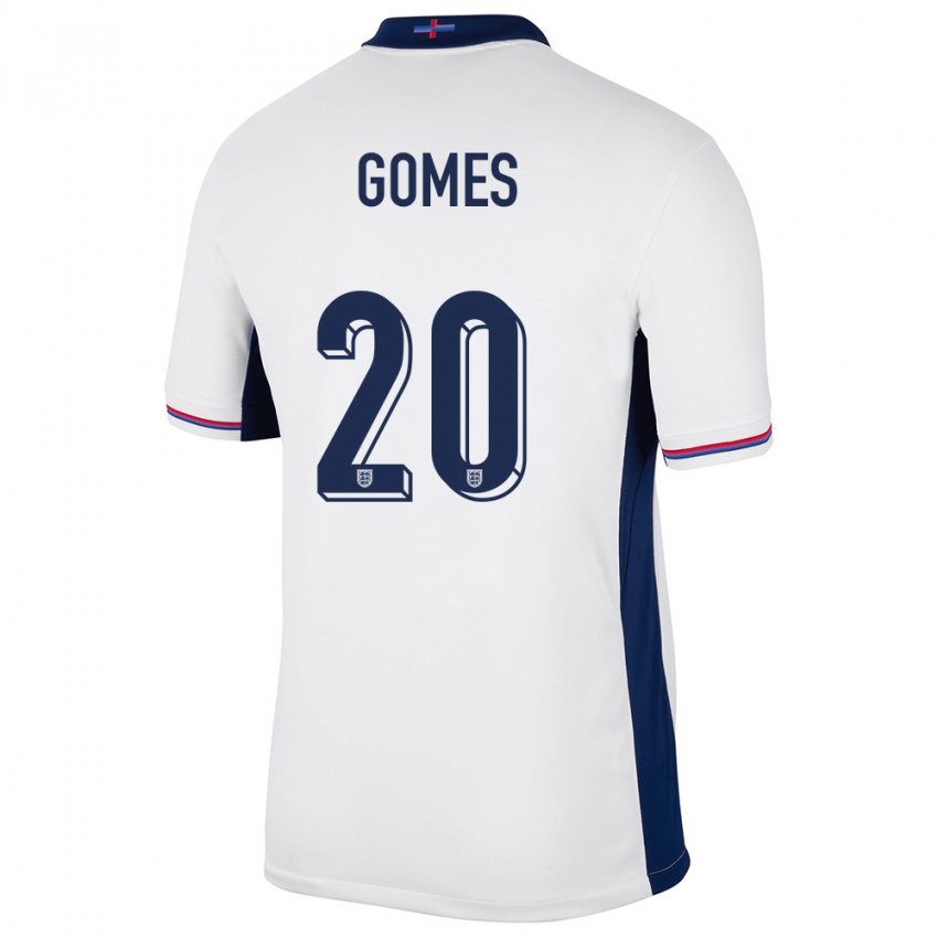 Dames Engeland Angel Gomes #20 Wit Thuisshirt Thuistenue 24-26 T-Shirt België