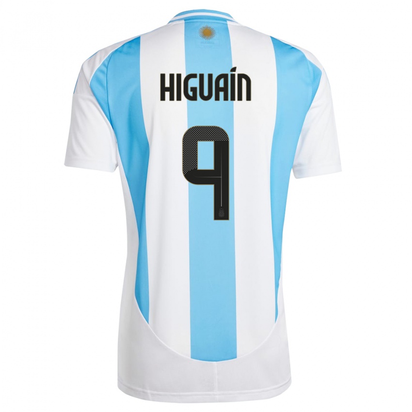 Dames Argentinië Gonzalo Higuain #9 Wit Blauw Thuisshirt Thuistenue 24-26 T-Shirt België