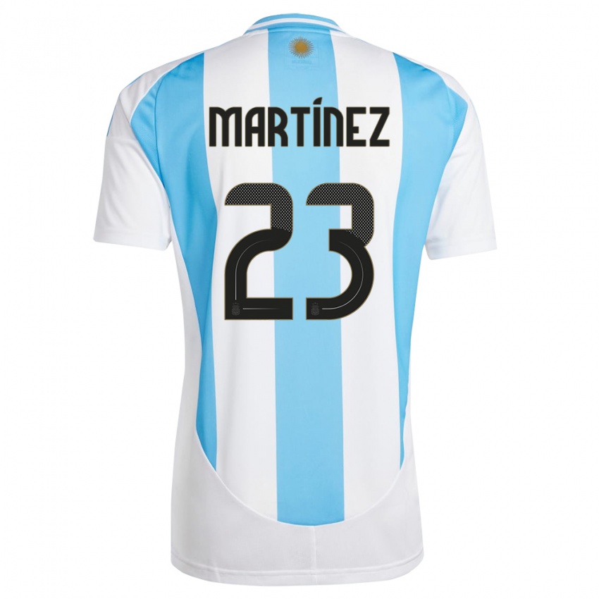 Dames Argentinië Emiliano Martinez #23 Wit Blauw Thuisshirt Thuistenue 24-26 T-Shirt België
