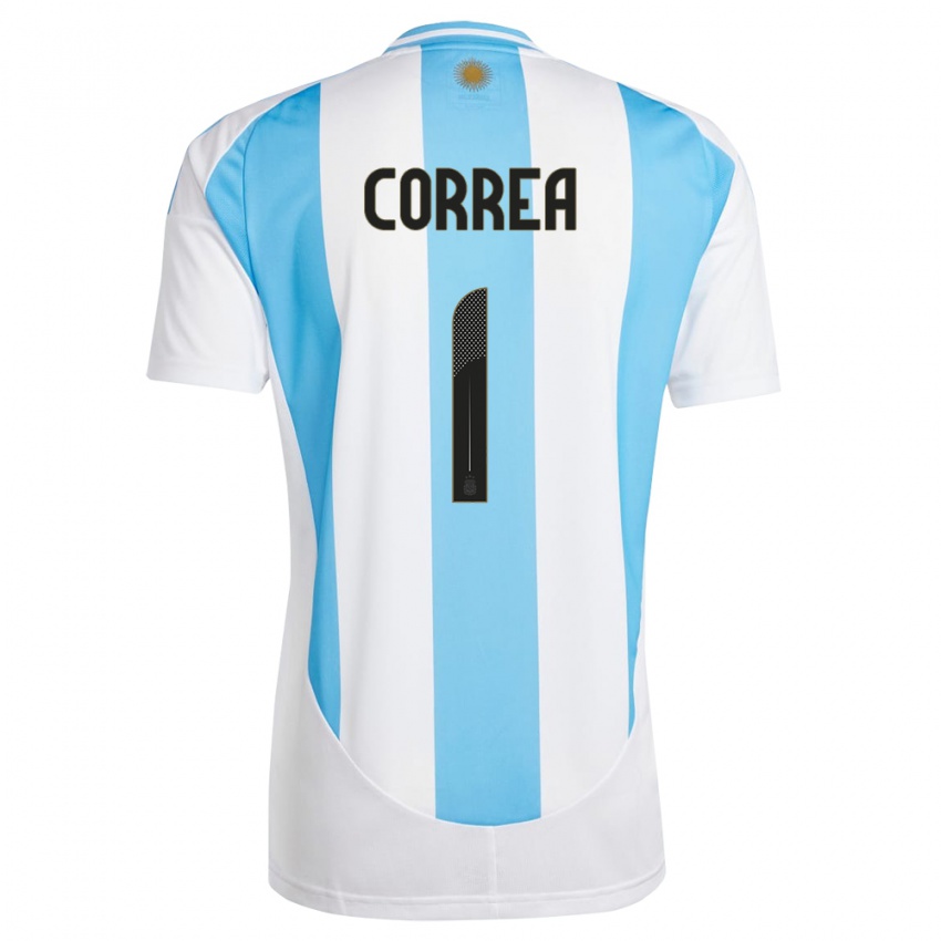 Dames Argentinië Vanina Correa #1 Wit Blauw Thuisshirt Thuistenue 24-26 T-Shirt België
