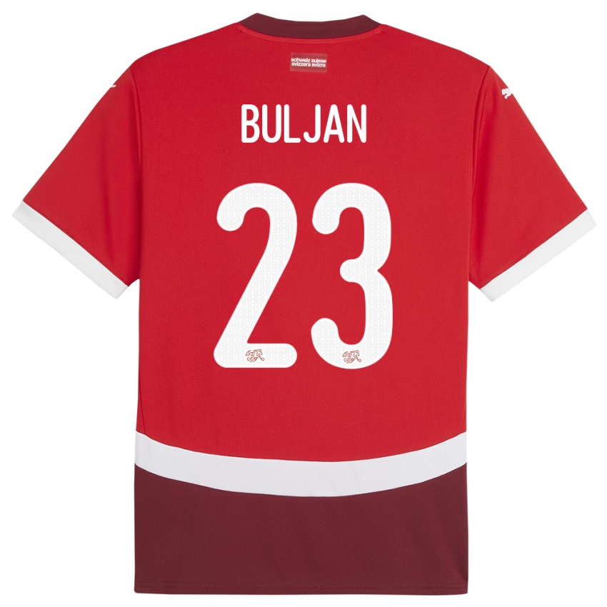 Dames Zwitserland Leo Buljan #23 Rood Thuisshirt Thuistenue 24-26 T-Shirt België