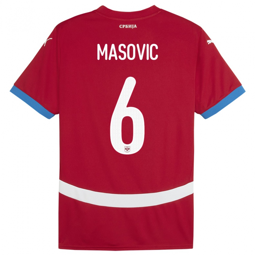 Dames Servië Erhan Masovic #6 Rood Thuisshirt Thuistenue 24-26 T-Shirt België