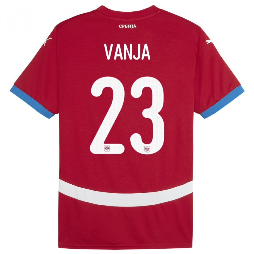 Femme Maillot Serbie Vanja Milinkovic-Savic #23 Rouge Tenues Domicile 24-26 T-Shirt Belgique