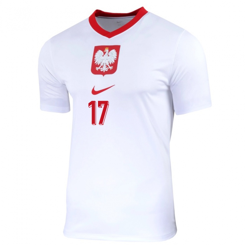 Femme Maillot Pologne Tomasso Guercio #17 Blanc Tenues Domicile 24-26 T-Shirt Belgique