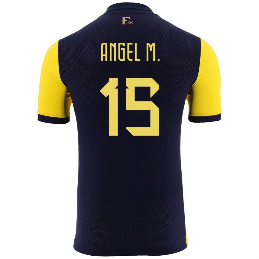 Dames Ecuador Angel Mena #15 Geel Thuisshirt Thuistenue 24-26 T-Shirt België