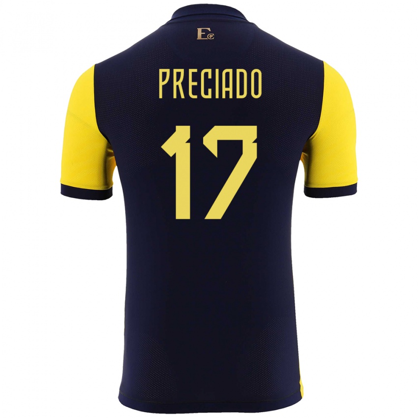 Dames Ecuador Angelo Preciado #17 Geel Thuisshirt Thuistenue 24-26 T-Shirt België