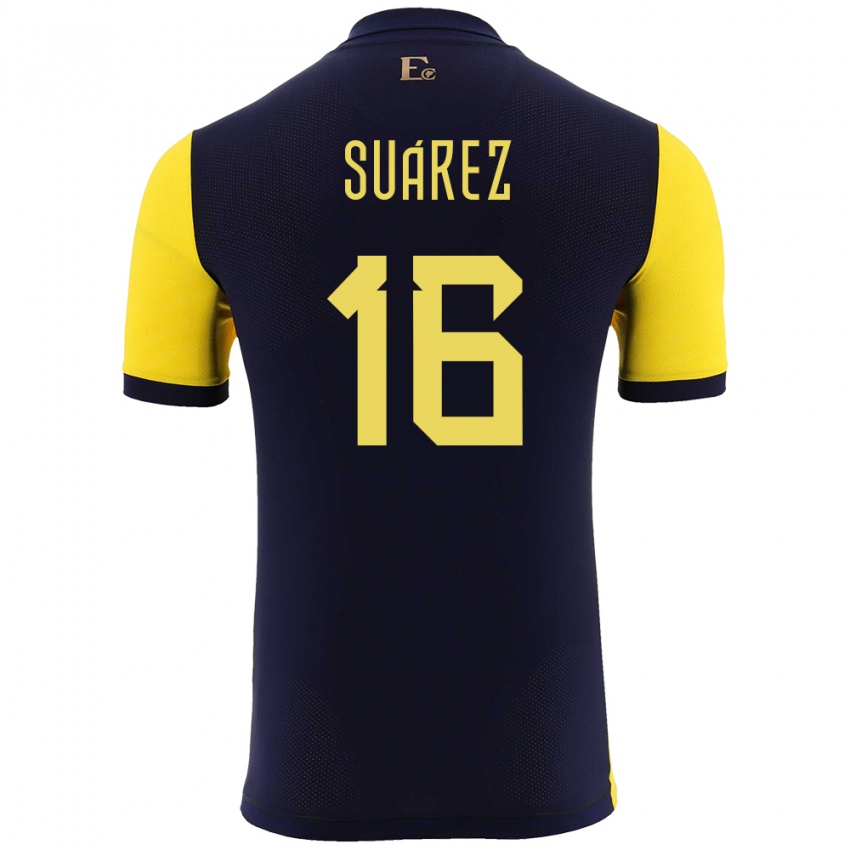 Dames Ecuador Ariel Suarez #16 Geel Thuisshirt Thuistenue 24-26 T-Shirt België