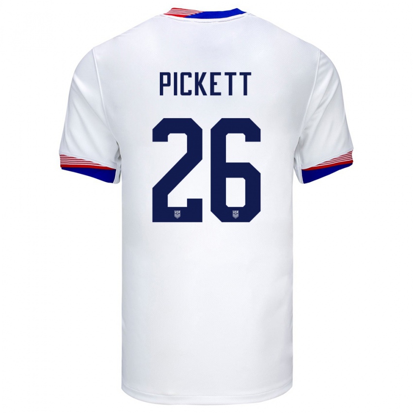 Dames Verenigde Staten Carson Pickett #26 Wit Thuisshirt Thuistenue 24-26 T-Shirt België