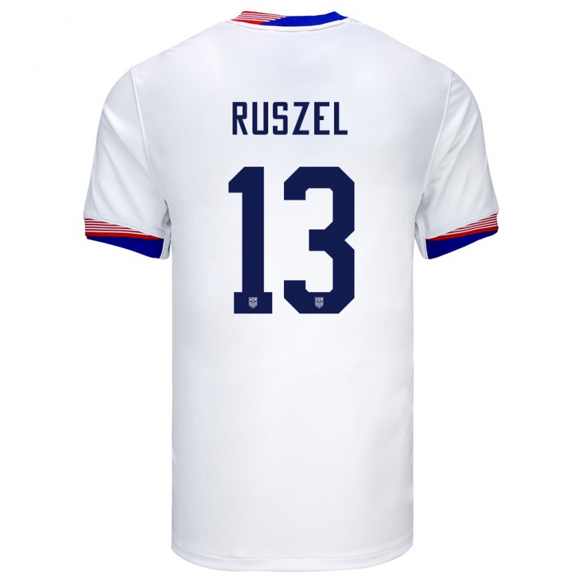 Dames Verenigde Staten Marcel Ruszel #13 Wit Thuisshirt Thuistenue 24-26 T-Shirt België