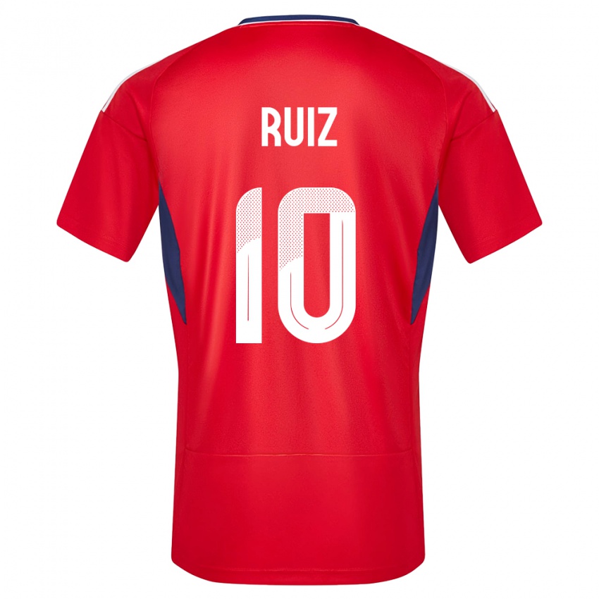 Femme Maillot Costa Rica Bryan Ruiz #10 Rouge Tenues Domicile 24-26 T-Shirt Belgique