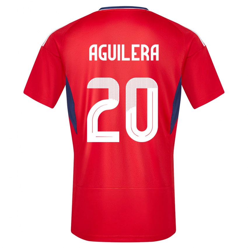Femme Maillot Costa Rica Brandon Aguilera #20 Rouge Tenues Domicile 24-26 T-Shirt Belgique