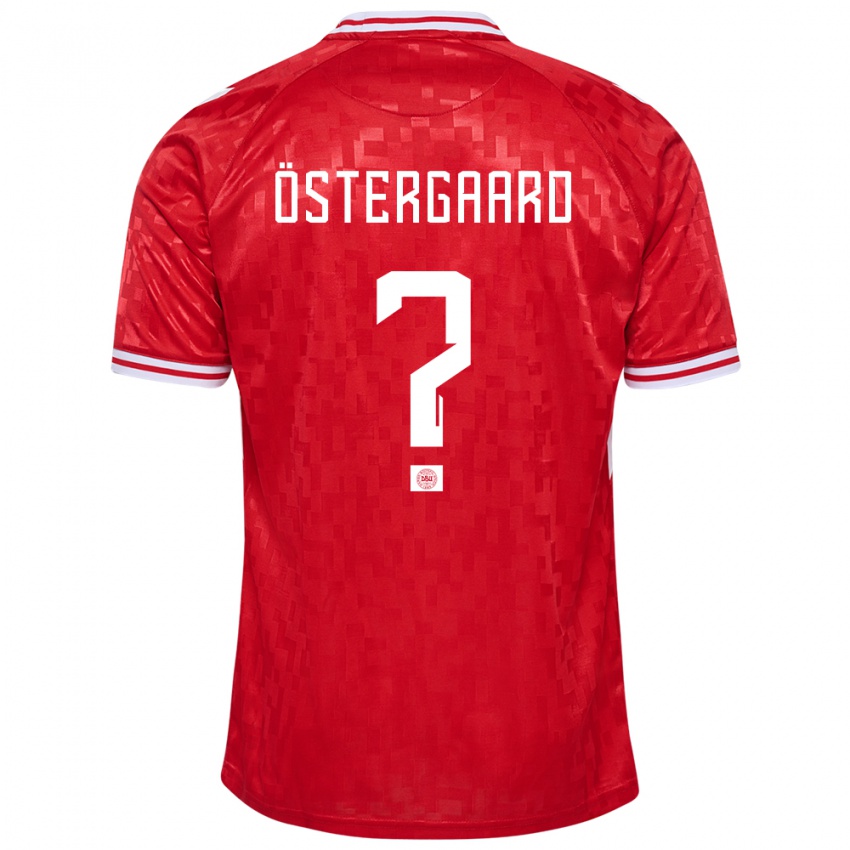 Femme Maillot Danemark Christian Östergaard #0 Rouge Tenues Domicile 24-26 T-Shirt Belgique