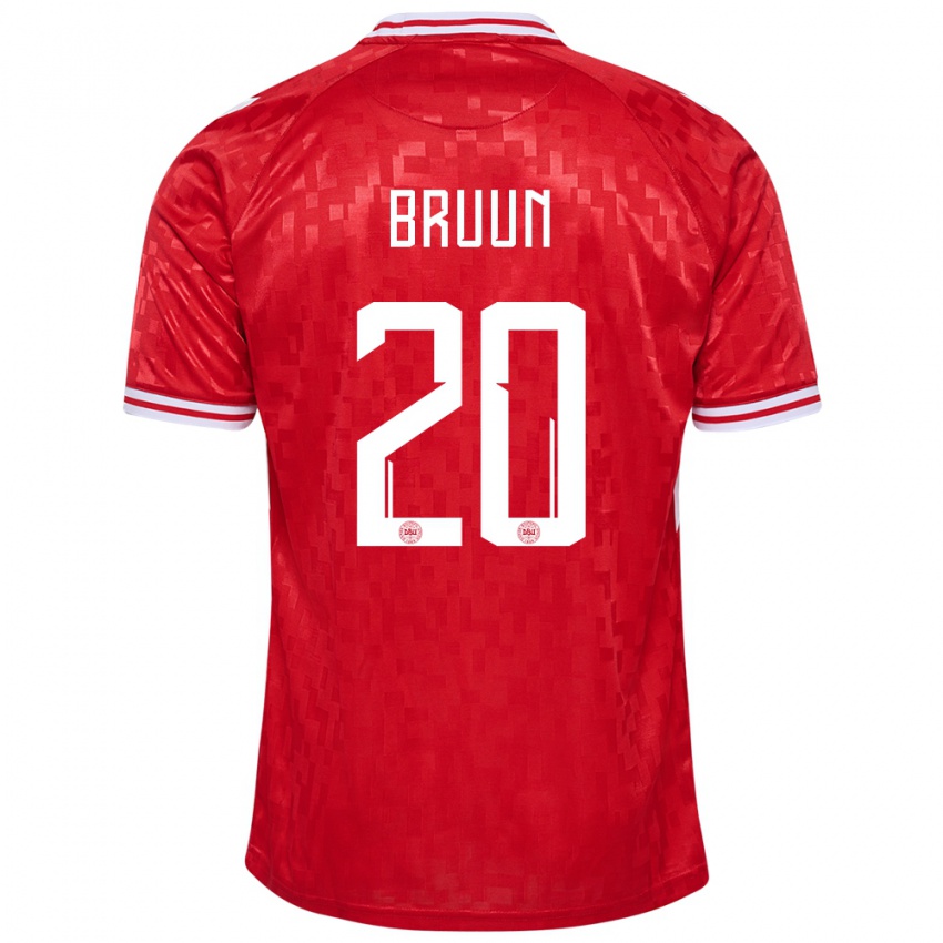 Femme Maillot Danemark Signe Bruun #20 Rouge Tenues Domicile 24-26 T-Shirt Belgique