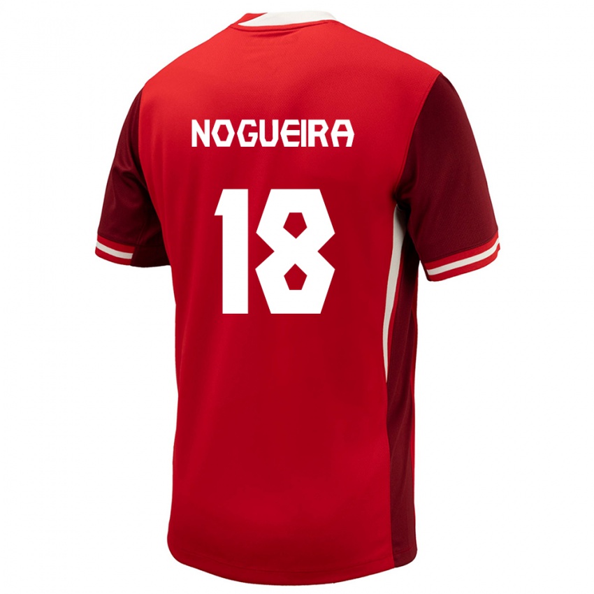 Dames Canada Matthew Nogueira #18 Rood Thuisshirt Thuistenue 24-26 T-Shirt België