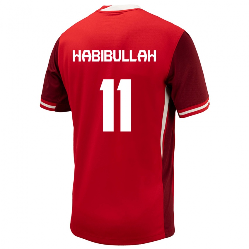 Femme Maillot Canada Kamron Habibullah #11 Rouge Tenues Domicile 24-26 T-Shirt Belgique