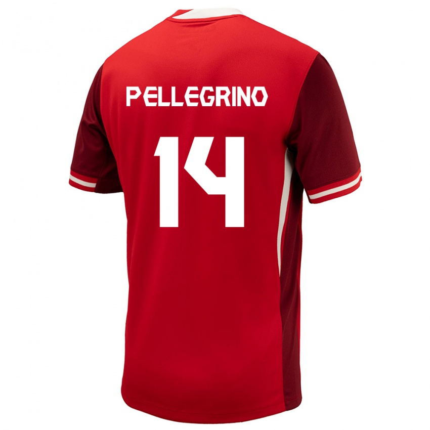 Femme Maillot Canada Gabriel Pellegrino #14 Rouge Tenues Domicile 24-26 T-Shirt Belgique