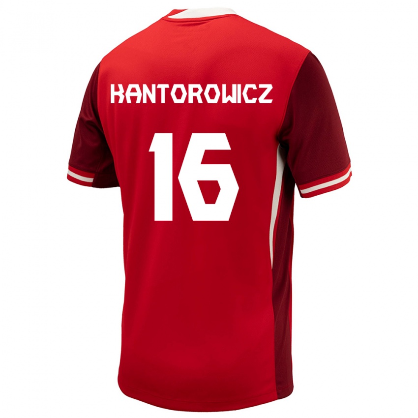 Femme Maillot Canada Dominic Kantorowicz #16 Rouge Tenues Domicile 24-26 T-Shirt Belgique