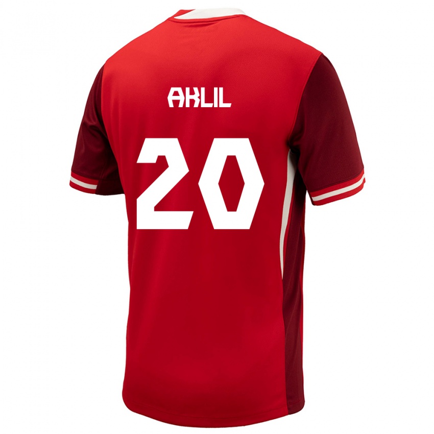 Dames Canada Lino Aklil #20 Rood Thuisshirt Thuistenue 24-26 T-Shirt België