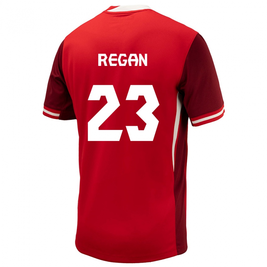 Femme Maillot Canada Emma Regan #23 Rouge Tenues Domicile 24-26 T-Shirt Belgique