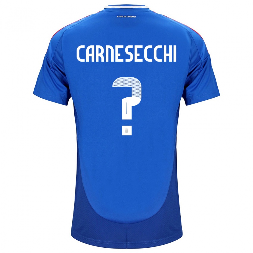 Dames Italië Marco Carnesecchi #0 Blauw Thuisshirt Thuistenue 24-26 T-Shirt België