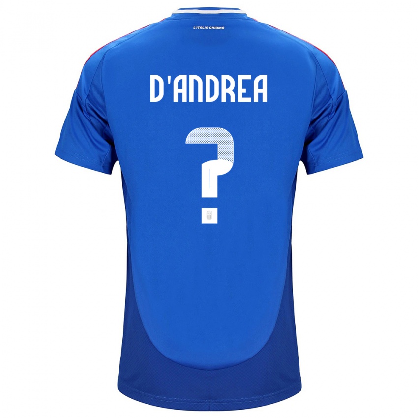 Dames Italië Luca D'andrea #0 Blauw Thuisshirt Thuistenue 24-26 T-Shirt België