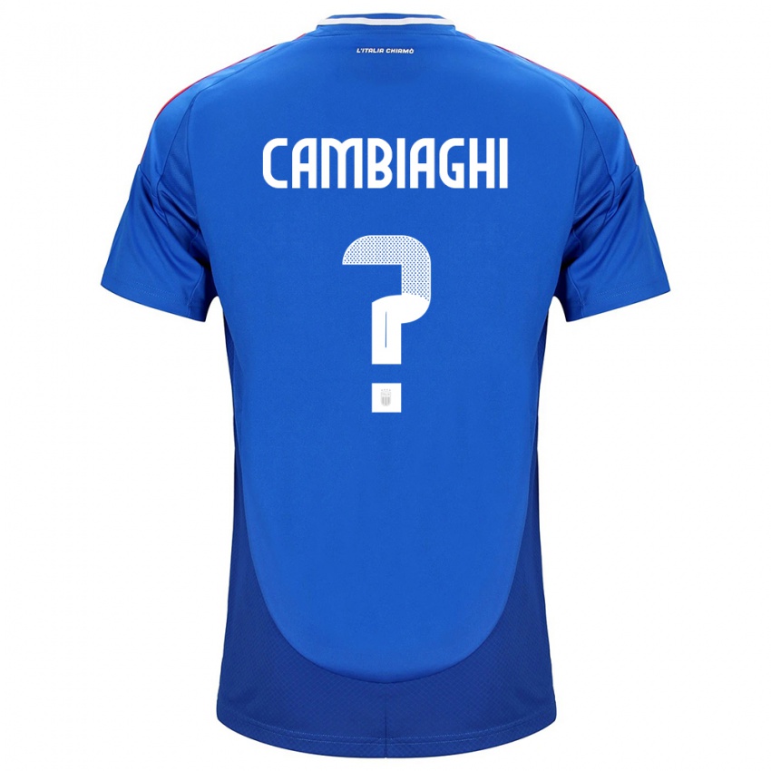 Femme Maillot Italie Michela Cambiaghi #0 Bleu Tenues Domicile 24-26 T-Shirt Belgique