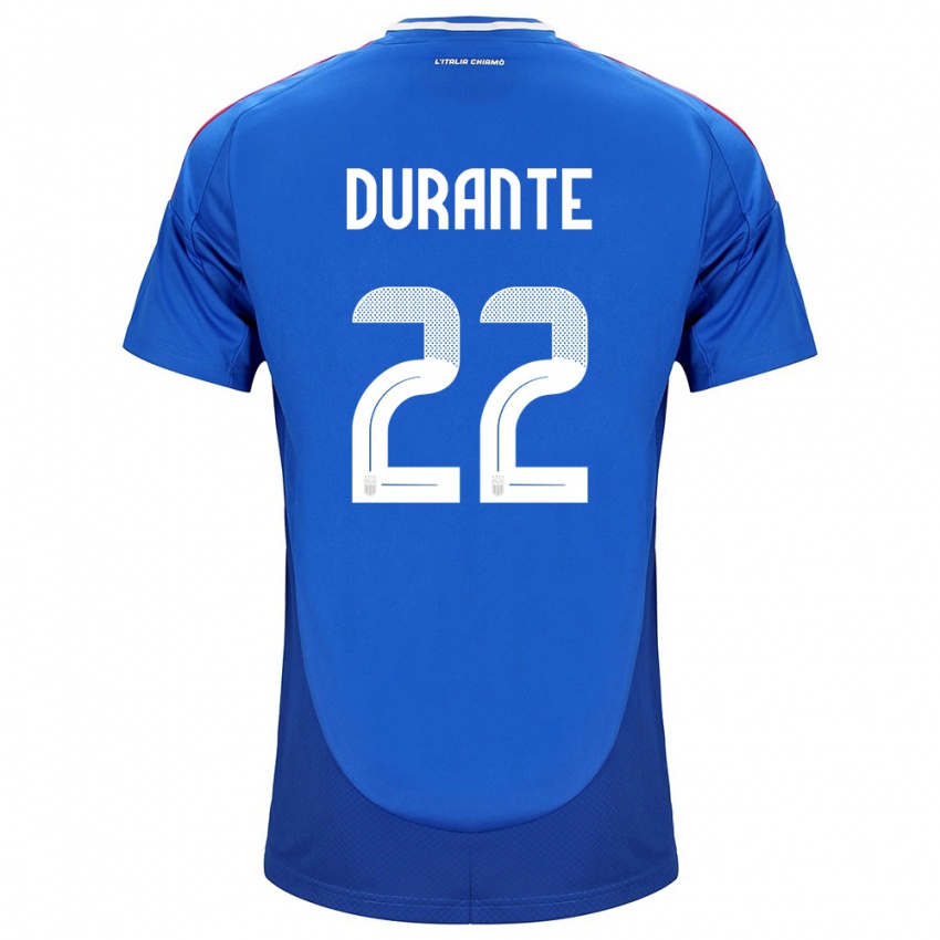 Dames Italië Francesca Durante #22 Blauw Thuisshirt Thuistenue 24-26 T-Shirt België