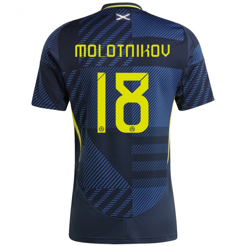 Damen Schottland Rudi Molotnikov #18 Dunkelblau Heimtrikot Trikot 24-26 T-Shirt Belgien