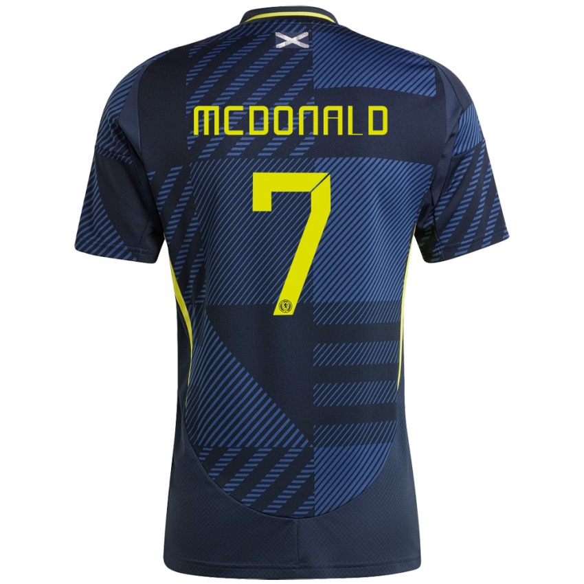 Dames Schotland Josh Mcdonald #7 Donkerblauw Thuisshirt Thuistenue 24-26 T-Shirt België