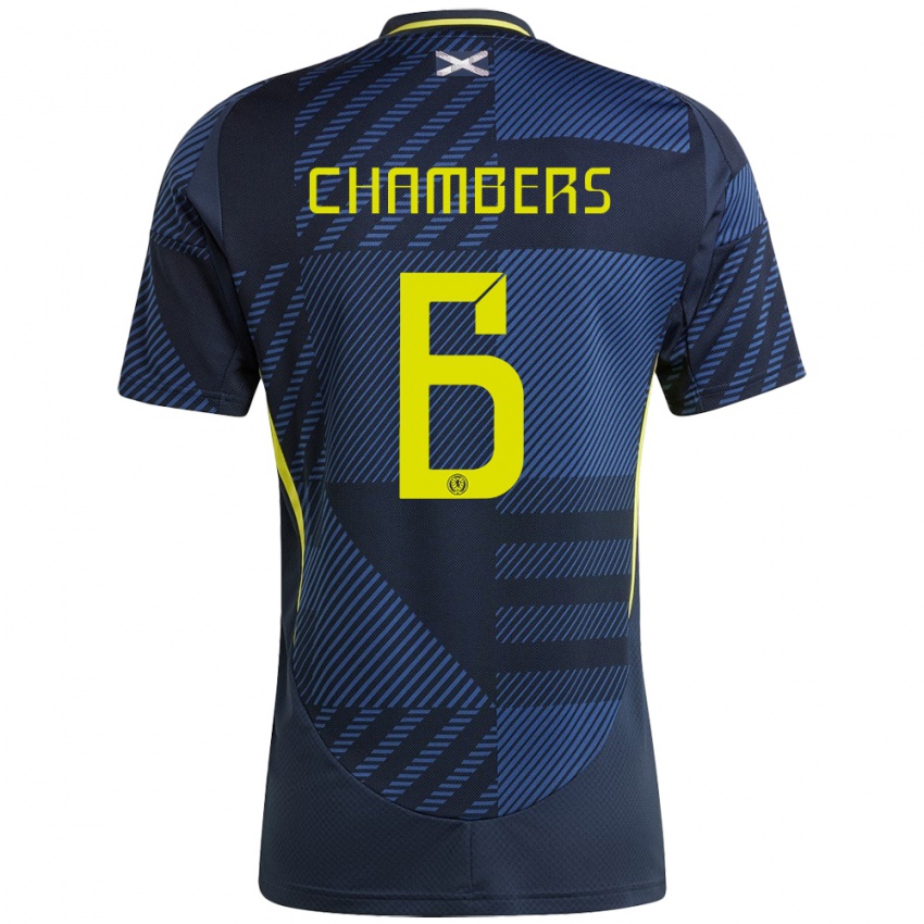 Dames Schotland Sam Chambers #6 Donkerblauw Thuisshirt Thuistenue 24-26 T-Shirt België