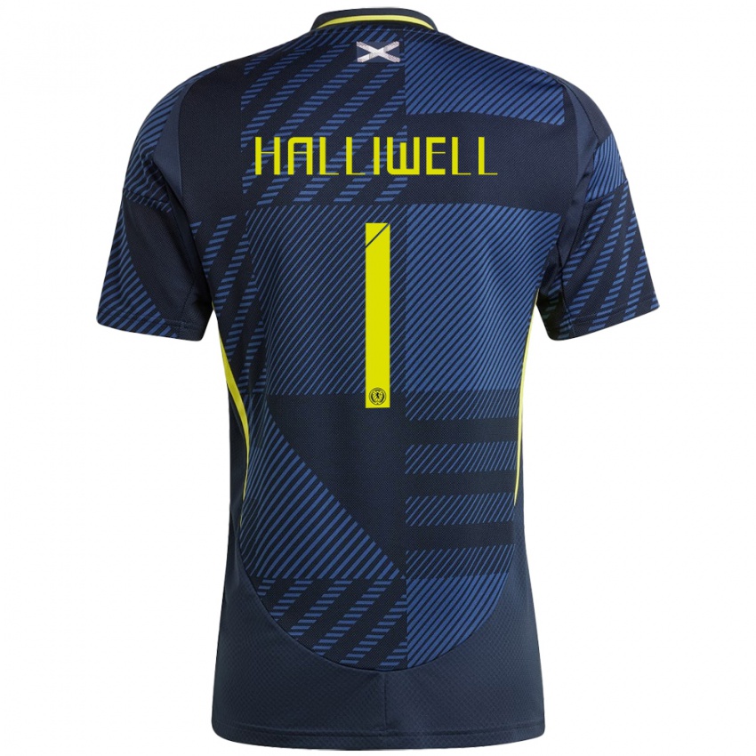 Damen Schottland Alfie Halliwell #1 Dunkelblau Heimtrikot Trikot 24-26 T-Shirt Belgien