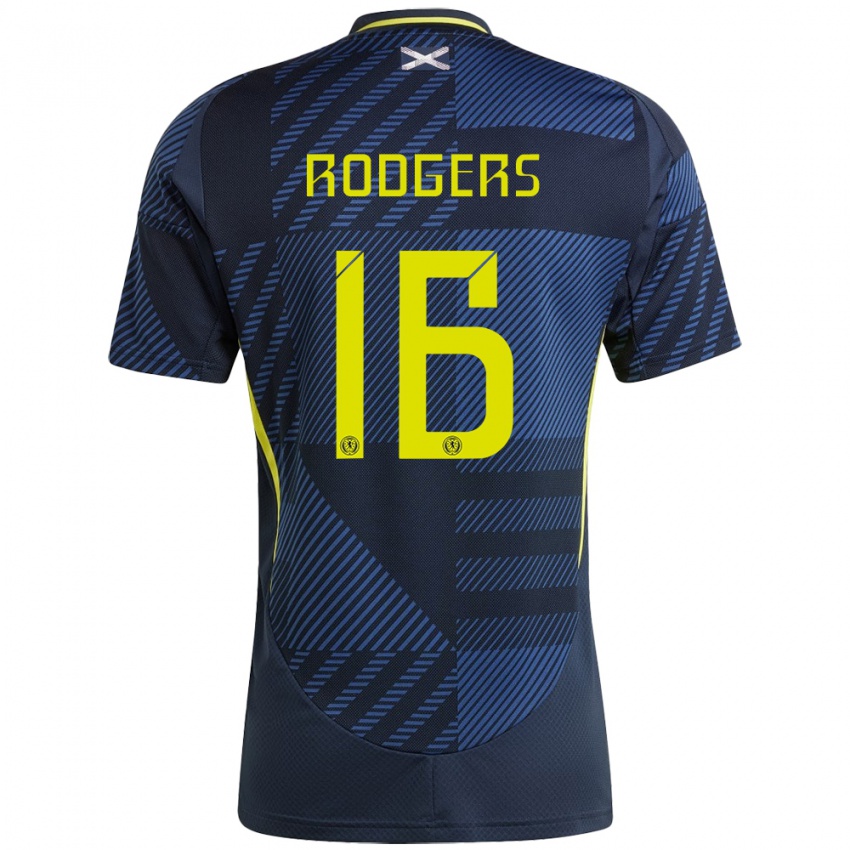 Dames Schotland Amy Rodgers #16 Donkerblauw Thuisshirt Thuistenue 24-26 T-Shirt België