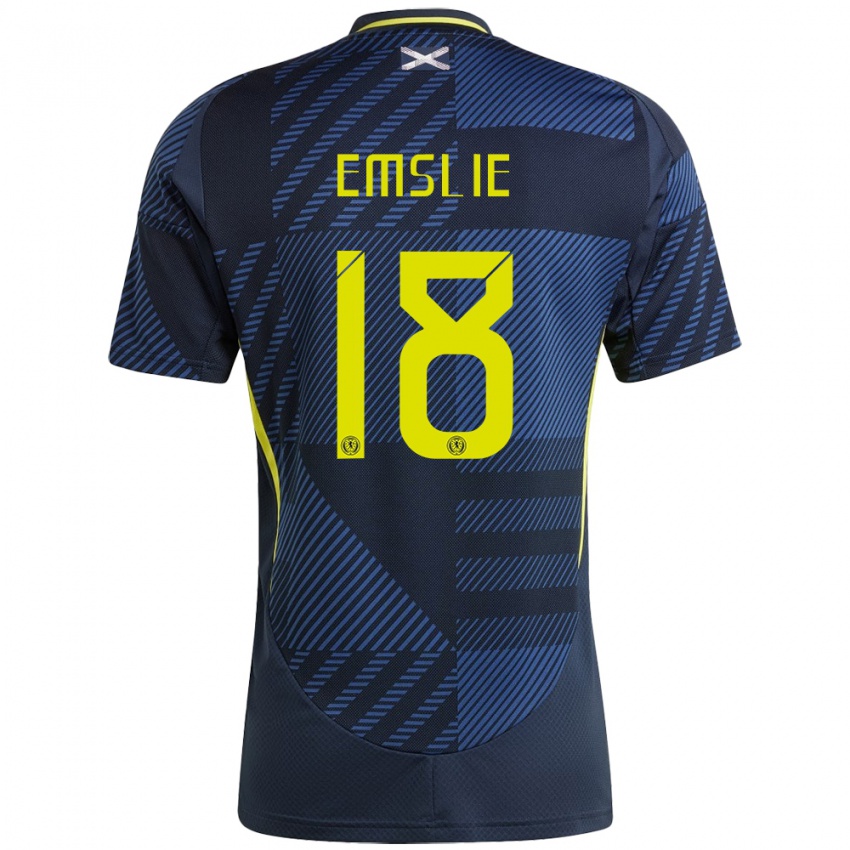 Dames Schotland Claire Emslie #18 Donkerblauw Thuisshirt Thuistenue 24-26 T-Shirt België