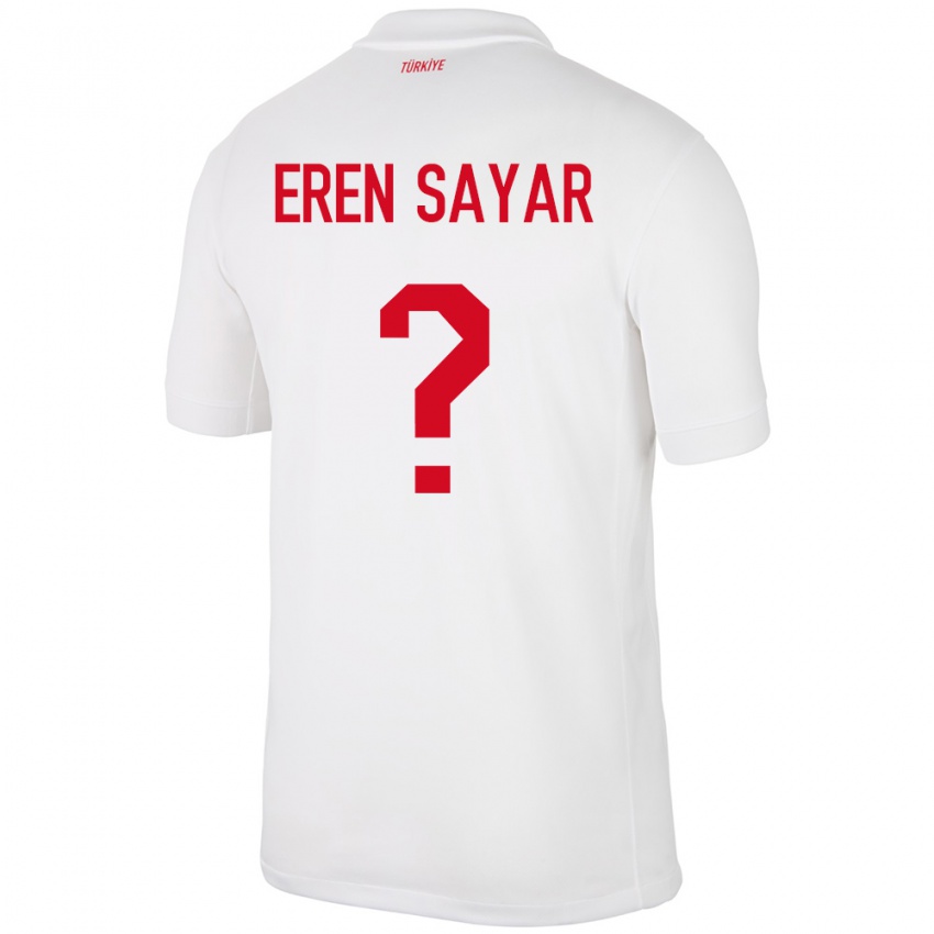 Dames Turkije Emin Eren Sayar #0 Wit Thuisshirt Thuistenue 24-26 T-Shirt België